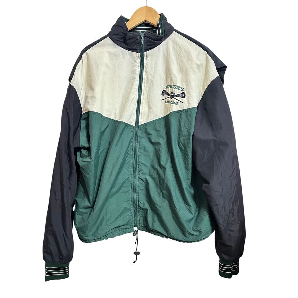 Atlantic Sportswear unisex vintage brooks‎ lacrosse black green jacket size XL